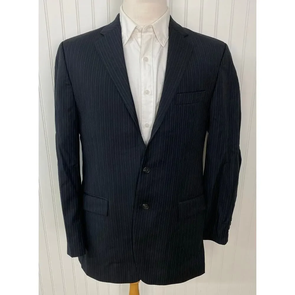 VTG Lauren Ralph Lauren pin-stripe wool 2-piece pleated blazer dress pants suit